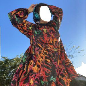 Skull And Flame Pattern Dress COLLUSION brand